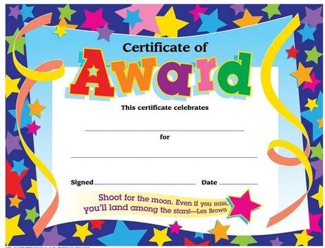Recognition Award – Certificate of Award Colourful Classic Certificates ...