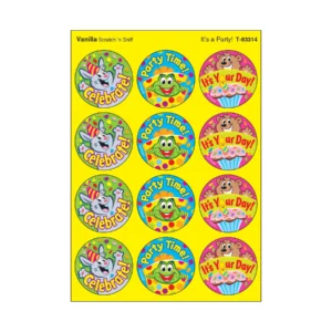 its-a-party-vanilla-scent-scratch-n-sniff-stinky-stickers-large-round